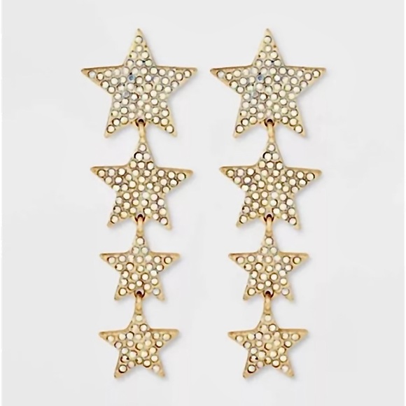 Sugarfix by Baublebar NWT Gold Tone Shooting Star NICKEL FREE Earrings dangle - Picture 2 of 5